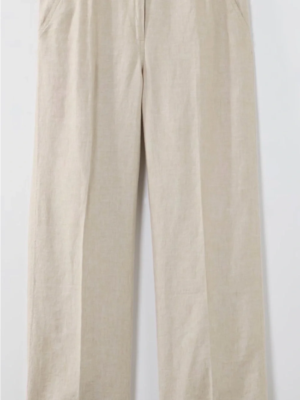 JJill Classic Wide-Leg Linen Pants in Natural sand dune white (flax) sz L NWT